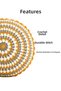 40 cm Diameter Hand Knitted Round Decorative Throw Pillow – Mustard Gray Knitted Filled Throw Pillow - 2