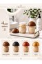 Mushroom Design Ear Swab Organizer and Bathroom Organizer |   Decorative Cotton Swab & Earbud Storage Container |   Gold, Bronze, Anthracite, Brown - 2