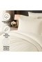 100% Cotton Satin Striped Double Duvet Cover Set - Cream - 2