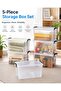30 Lt Transparent Lockable Storage Box 5 Pieces Pp Plastic Organizer Suitable for Food Contact 53X35X22 cm - 4