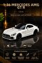 1:36 Mercedes Amg Gt R White Diecast Metal Toy Car Openable Door Pull and Go