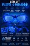 Shutter Party Glasses Led Light up Blue Luxury Neon Framed Festival Costume Accessory - 2