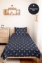 Navy Blue Çapa Marine Young Room Single Pique Set-Minimal 160X220 cm Quilted Bedspread
