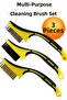 3-Piece Metal Wire Cleaning Brush Set - Multi-Purpose Rust, Limescale, Heavy-Dirt Cleaner Wire Brush Set with Plastic Handle - Cleaning Brushes for Barbecue, Grill, Stove, and Hearth