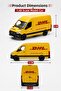Die Cast Mercedes Benz Sprinter Dhl Cargo Van 13cm – 1:48 Scale Metal Body Pull-Open Door Pull-And-Release Collectible Model Car - 3