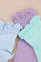 Lilac-Blue-Green 3-Piece Cotton Plain Knitted Socks Thmss26Co00024 - 3