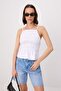White Front Ruffle Detail Woven Blouse Twoss26Bz00773 - 7