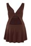 Brown Ruffle Detail Waist Gathered Skirt Plus Size Swimsuit Tbbss25Am00018 - 8