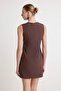 Brown Front Lace and Cut Out Detailed Short / Mini Woven Dress Twoss26El00695 - 4
