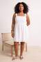 White Woven Plus Size Dress Tbbss26Ah00064 - 3