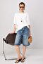 Ekru*001 Oversize/Geniş Kalıp Düşük Kol Kısa Kollu Soft Touch Örme T-shirt TWOSS26TS00221 - 2