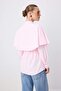 Pembe Pelerin Detaylı Fitted/Bele Oturan Pamuklu Gömlek TCTSS26TG00012 - 4