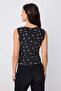 Çok Renkli Çiçek Baskılı Astarlı Tül Vücuda Oturan Crop Fiyonk Detaylı Örme Bluz TWOSS25BZ00033 - 4
