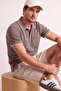 Gray Regular/Normal Cut Textured Polo Collar T-Shirt Tmnss26Po00021 - 4