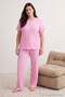 Pembe Çıtçıtlı Pointel Örme Büyük Beden Pijama Takımı TBBAW27AI00038 - 2