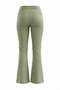 Haki Fırçalı Soft Kumaş Flare/İspanyol Paça Örme Spor Tayt THMSS26TY00016 - 6