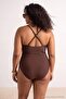 Brown V-Neck Bead Accessory Swimsuit Tbbss26Am00045 - 3