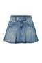 Mavi %100 Pamuk Bel Detaylı Pileli Mini Denim Etek TWOAW27ET00034 - 5