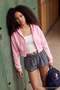 Pembe Kalın Fitted Kapüşonlu Fermuarlı Düşük Kol Crop Örme Hırka/Sweatshirt TWOAW27SW00040 - 3