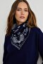 Lacivert Oversize Çıkarılabilir Şal Detaylı Triko Kazak TWOAW27KZ00130 - 3