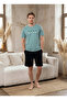 %100 Cotton Lu Short Sleeve Pocketed Men's Shorts Pajama Set 2016