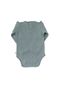 Long Sleeve Frilly Adjustable Snap Fastener Bodysuit Light Blue Organic Cotton - 2