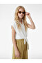 Buttoned Sleeveless Shirt Collar T-Shirt with Tie-Up Detail - 2