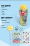 X Dekomus Licensed Aloha Dream Cup 5 Piece Stationery Set Sticker, Feathered Pen "Dekomus Cep D - 6