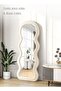 180X80Cm Full Length Mirror Irregular Scalloped Fabric Frame - Light White - 3