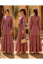 Red Striped Tiered Casual Dress