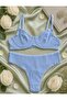 Blue Striped Cotton Fit Corded Fabric Sh Ribbed Knit Tyen Set