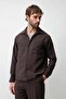 Dark Brown Lyocell Blend Wide Collar Men's Shirt