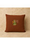 Vintage Squirrel Embroidered Cotton-Linen Throw Pillow Cover – Natural Texture (45X45 cm) Brown