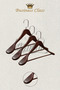 Business Class 3 Pieces 44 cm Italian Hook Solid Wood Suit Hanger Coat Hanger Jacket Hanger - 3