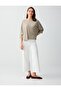 Mink Boat Neck Three Quarter Sleeve Relaxed Fit Knitted T-Shirt - 2