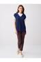 Navy Blue Relaxed Fit V-Neck Knit Sweater - 2