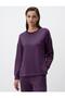 Purple Crew Neck Long Sleeve Oversize Sweatshirt
