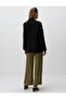 Open Collar Black Long Sleeve Jacket - 6