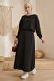 Bowknot Blouse Skirt Double Set 1298 - Black - 3