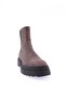 Women's Thick Sole Stretch Detailed Boots Taupe Suede Genuine Leather 456302678 - 2