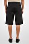 Men Solid Belt Loops Four Pocket Shorts, Black - 3
