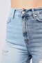 Women's Blue Ripped Detailed Jean Shorts - 8