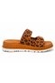 Dodo Women's Genuine Leather Lightweight Anatomical Buckle Daily Lightweight Slippers P327- Leopard - 8