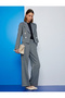 Low Waist Wide Leg Women's Fabric Pants with Pockets - 2