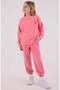 U.S. Polo Assn. Girl's Long Sleeve Minimal Print Detail Tracksuit Set 4-8 Years Neon Pink