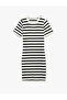 Mini Crew Neck Short Sleeve Ribbed Slim Fit Dress - 3