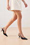 Women's Stiletto Pointed Toe Open Sided Classic Heeled Shoes Fesro Black - 4