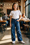 Girl's Star Patterned Blue Denim Trousers – Relaxed Fit Jeans - 2