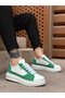 Ba0423 Thick High Sole White Green Lace-Up Sports Men's Shoes