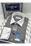 Classic long sleeve pocketless collar cuff white gift boxed men's shirt fs-004328 - black white - 6
